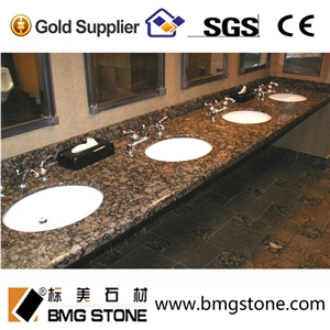 Hot Sale Brown Granite One Piece Bathroom Countertop