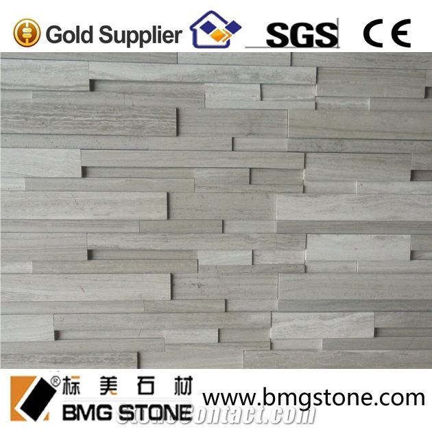 White Wood Marble Cultured Stone for Wall