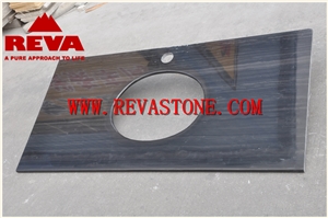 Best China Black Countertop, Black Wooden Vein Cut Countertop,Chiese Royal Black Polished Countertop