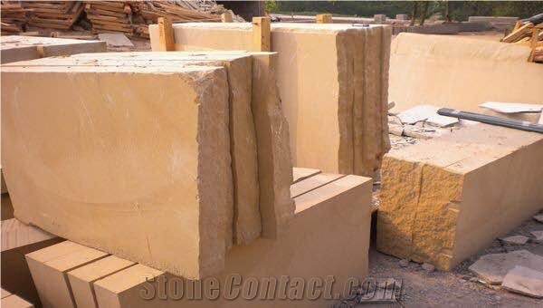 China Yellow Sandstone Blocks,Yunnan Beige Sandstone Block for Floor Stone