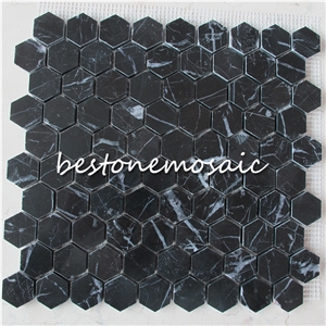 Bestonemosaic Black Marble Mosaic, Wall Mosiac, Quare Mosaic,Polished Mosaic， Mosaic Pattern, Indoor Decoration Mosaic, Floor Mosaic