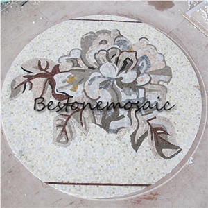 Bestonemosaic Round Marble Mosaic Flooring Pattern, Mosaic Medallion, Waterjet Medallions,Marble Mosaic Medallion, Art Marble Flooring,Multicolor Mesh Mounted Mosaic,Indoor Decoration