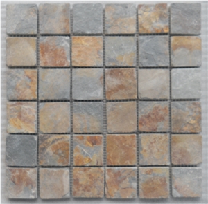 Rustic Slate Mosaic Tiles ,Stone Mosaic for Wall Cladding