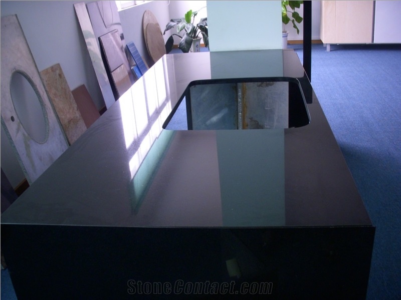 Lightweight Stone Shanxi Black Granite Honeycomb Kitchen Countertops