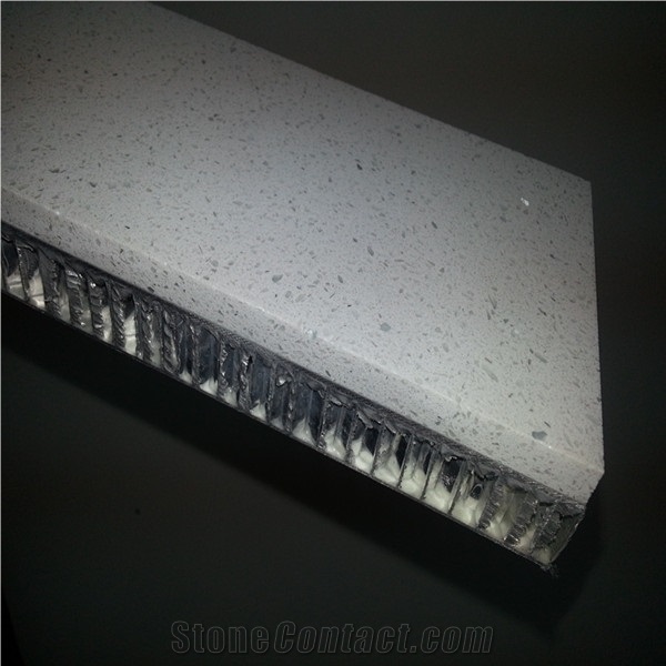 Lightweight White Quartz Stone Honeycomb Panels for Wall Cladding