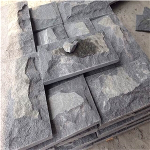 China Granite Mushroom Cladding,G654 Granite Mushroom Stone,Dark Grey Granite Mushroom Wall Cladding