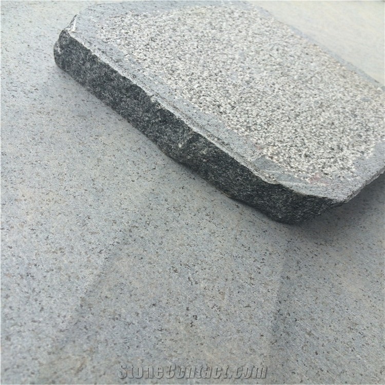 China granite stepping stone,4 natural edges flamed surface G654 granite stepping pavements,dark grey granite patio flooring pavers
