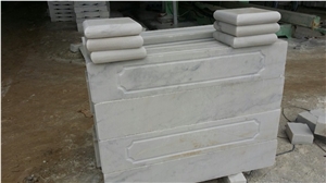 China White Marble Wall Coping,Guangxi White Marble Pillar Caps,Chinese Carrara White Marble Pier Caps,White Marble Column Tops