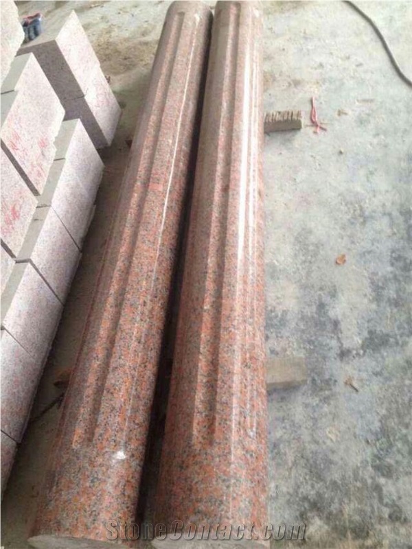 G562 Granite Columns, China Capao Bonito Granite/Crown Red Granite/Maple Leaf Red Granite Architectural Columns