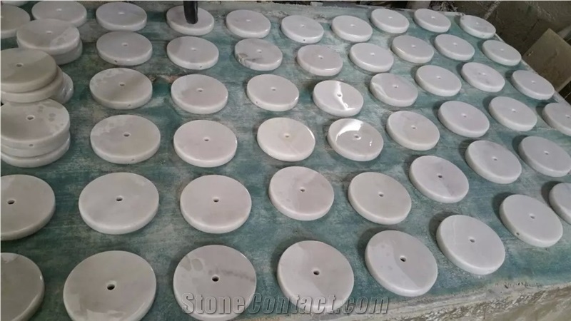Guangxi white marble base,Chinese carrara white marble lamp base,polished white marble base for home decor products