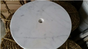 Guangxi White Marble Base,Chinese Carrara White Marble Round Base for Coat Hanger,China White Marble Base for Home Decoration