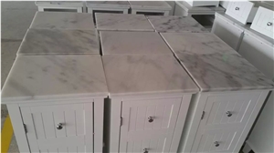 Guangxi white marble cabinet top,Chinese Carrara marble table tops,polished Guangxi white marble furniture tops,marble table tops