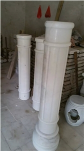 Guangxi White Marble Column,China Carrara White Marble Roman Columns,China White Marble Ionic Columns Doric Columns Corinthian Columns