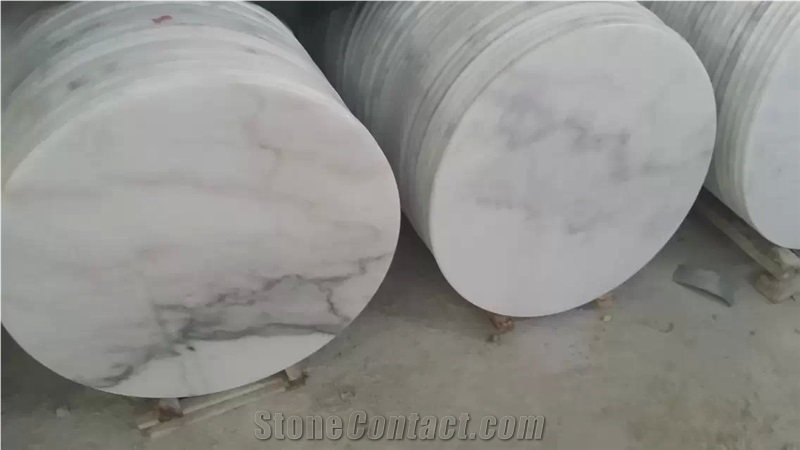 Guangxi White Marble Table Tops,Chines Carrara White Marble Work Tops,White Marble Round Table Tops