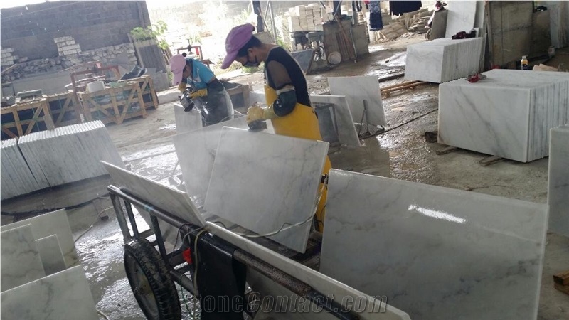 Guangxi White Marble Table Tops,Chinese Carrara White Marble Reception Counter,White Marble Stone Table Tops for Interior/Exterior Furniture