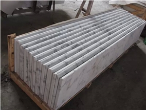 Guangxi White Marble Table Tops,Chinese Carrara White Marble Reception Counter,White Marble Stone Table Tops for Interior/Exterior Furniture