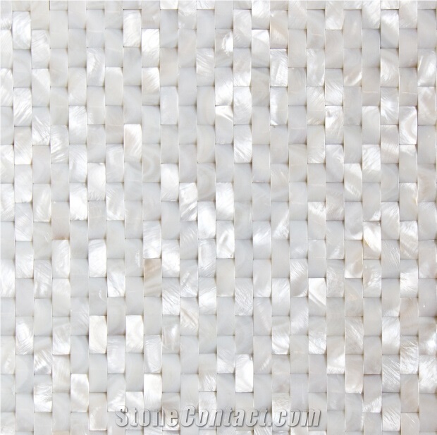 Natural Sea Shell 3d Cladding,Freshwater Sea Shell Decorating Wall Mosaic Panel,Basket Weave Shaped Sea Shell Mosaic Pattern Wall Cladding for Interior Decor