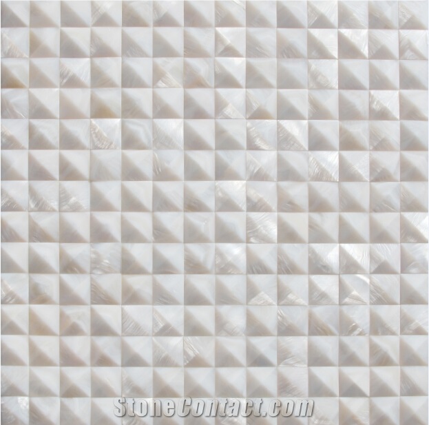 Natural Sea Shell 3d Cladding,Freshwater Sea Shell Decorative Wall Mosaic Panel,Pinnacle Shaped Sea Shell Mosaic Pattern Wall Cladding for Interior Decor