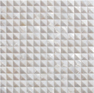 Natural Sea Shell 3d Cladding,Freshwater Sea Shell Decorative Wall Mosaic Panel,Pinnacle Shaped Sea Shell Mosaic Pattern Wall Cladding for Interior Decor