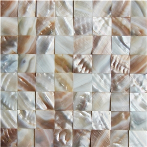 Natural Sea Shell 3d Cladding,Freshwater Sea Shell Decorative Wall Mosaic Panel,Square Shaped Sea Shell Mosaic Pattern Wall Cladding for Interior Wall Decor