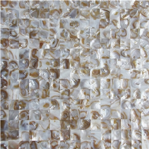 Natural Sea Shell Cladding,Freshwater Sea Shell Decorative Wall Mosaic Panel,Square Shaped Sea Shell Mosaic Pattern Wall Cladding for Interior Decor