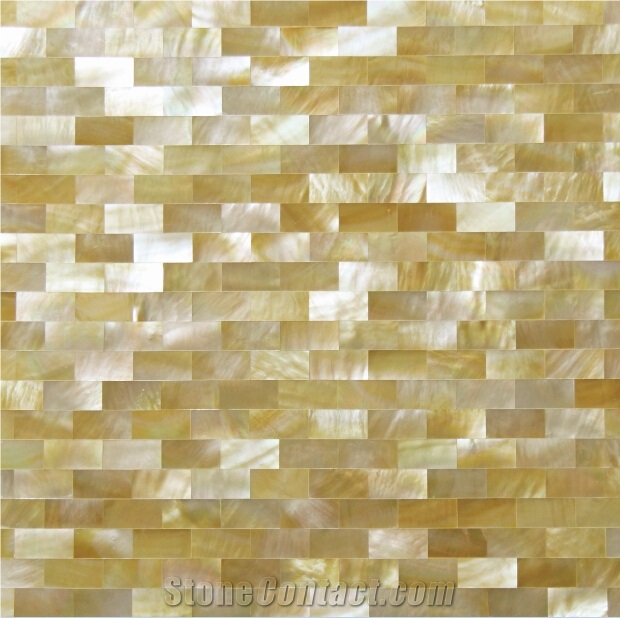 Natural Sea Shell Cladding,Yellow Butterfly Sea Shell Decorating Wall Mosaic Panel,Strip Shaped Sea Shell Mosaic for Interior Wall Decor