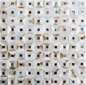 Natural Sea Shell Mosaic,Abalone Shell Mixed Colorful Shell Wall Mosaic,Sea Shell Mosaic Pattern for Interior Wall Decor