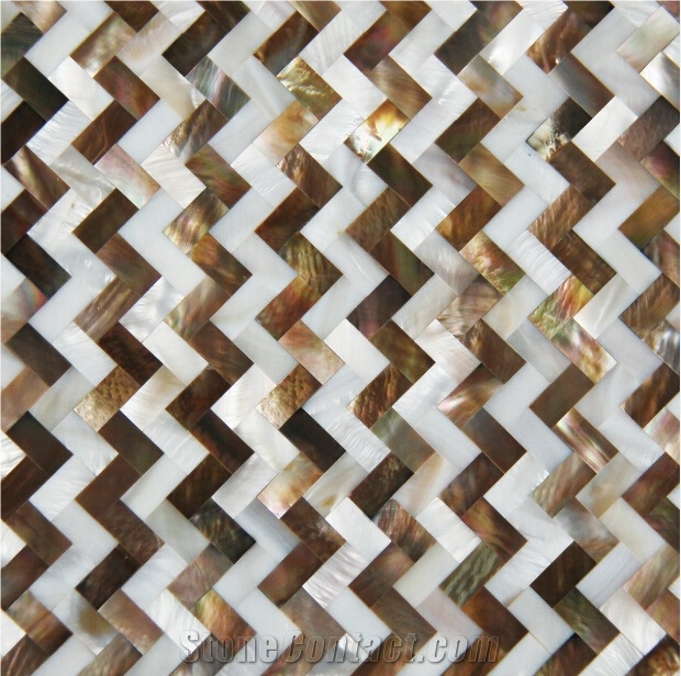 Natural Sea Shell Mosaic,Freshwater Shell and Cattle Ear Shell Wall Mosaic,Strips Shaped Sea Shell Mosaic Pattern for Interior Wall Decor
