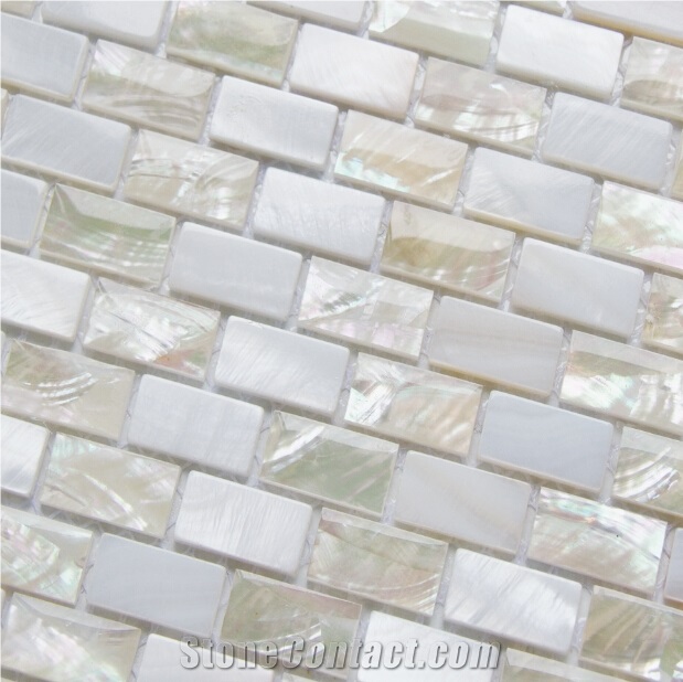 Natural Sea Shell Mosaic Wall Cladding,Freshwater Sea Shell Mixed White Abalone Sea Shell Wall Mosaic,Square Shaped Sea Shell Mosaic Pattern for Interior Wall Decor