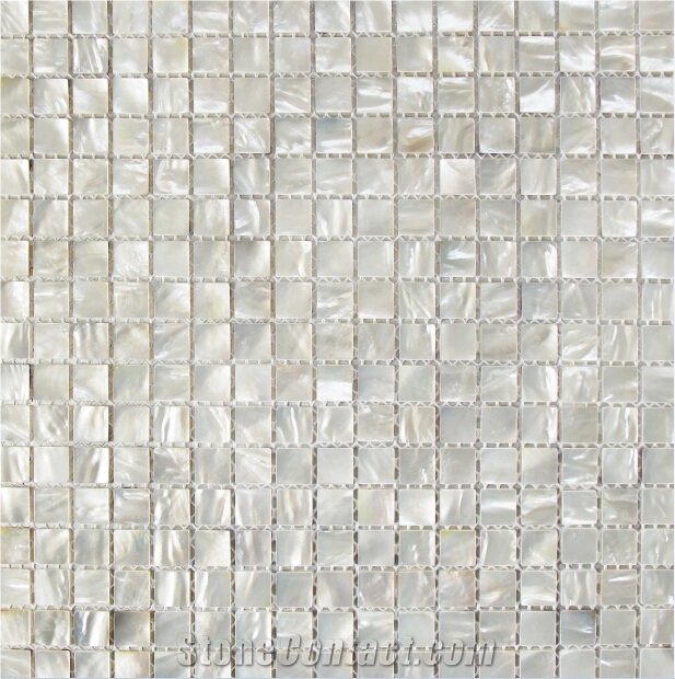 Natural Sea Shell Mosaic,White Butterfly Sea Shell Wall Mosaic Panel,Square Shaped Sea Shell Mosaic for Interior Wall Decoration