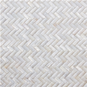 Natural White Sea Shell 3d Mosaic,Freshwater Sea Shell Wall Mosaic,Strips Shaped Sea Shell Mosaic Pattern for Interior Wall Decoration