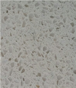 Crystal White Slabs, White Quartz Stone Tiles & Slabs, Engineered Stone, Terrazzo