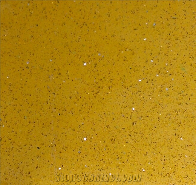 Galaxy Yellow Quartz Stone Tiles & Slabs, Floor Tiles, Wall Tiles, Yellow Engineered Stone, Terrazzo