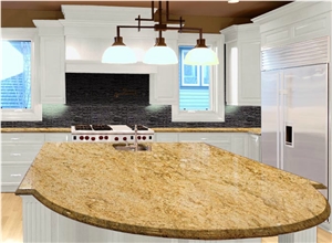 Kashmir Gold Granite Countertops, yellow granite kitchen bar tops
