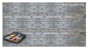 Peacok Buch Slate Cultured Stone, Grey Slate Wall Cladding, Stacked Stone Veneer