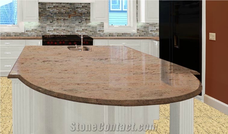 Shiva Gold Granite Countertops, Yellow Granite Kitchen Countertops, Island Tops