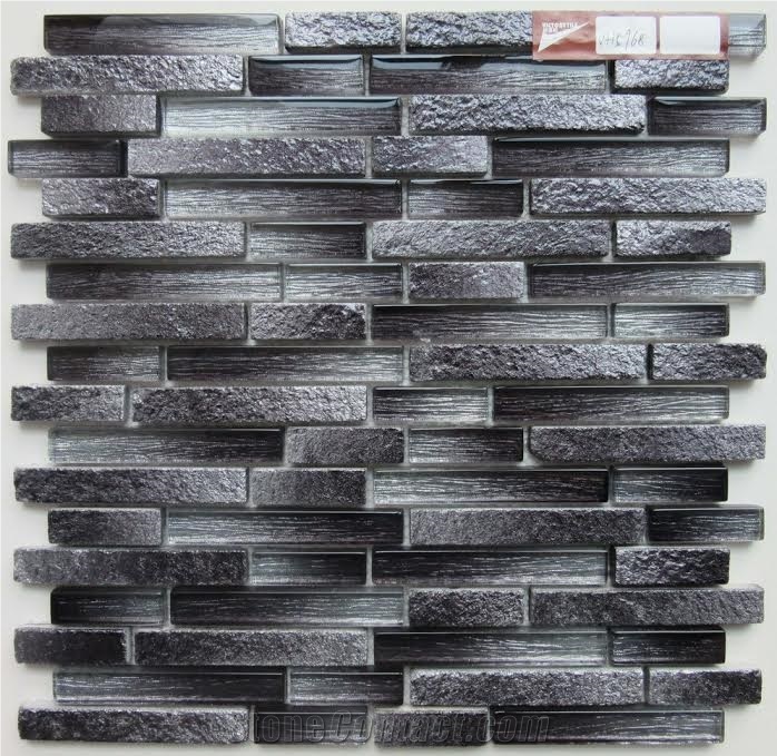 Stone Mix Glass Mosaics Backsplash Wall Tiles