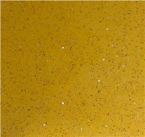 Yellow Galaxy Quartz Stone Tiles & Slabs, Engineered Stone, Terrazzo Stone Tiles & Slabs