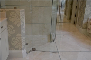 Platina Gold Polished Marble Shower Installation