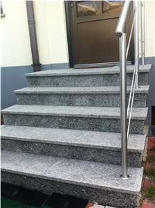 Strzelin Granite, Grey Granite Deck Stair