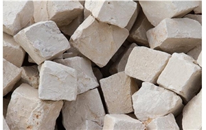 Moleanos White Limestone Cube Stone Pavement, Pavers