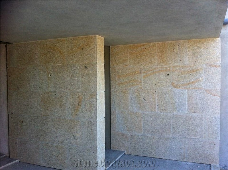 Granito Amarelo Mondim Facade, Walling, Yellow Granite Walling Tiles, Facades