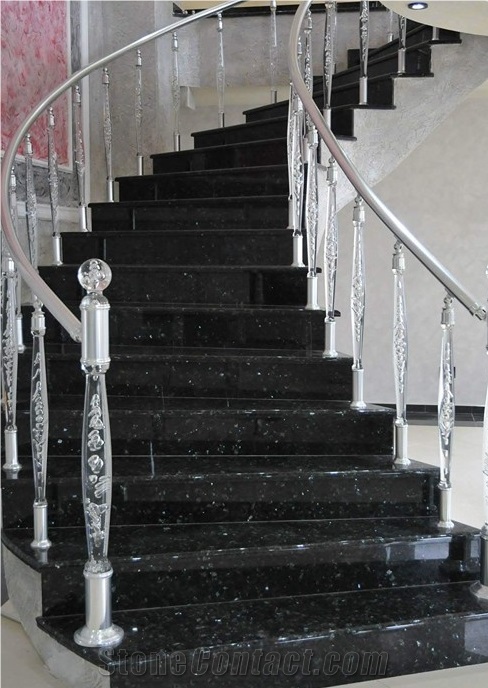 Emerald Pearl Granite Stairs, Black Granite Stairs & Steps