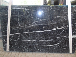 Galactico Granite Slabs, Brazil Black Granite