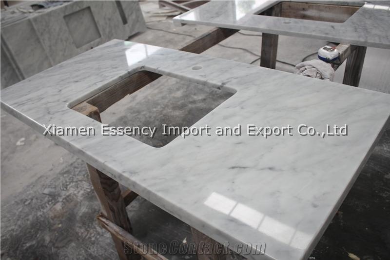 Carrara White Marble Countertop and Vanity Top