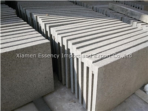 Outdoor Small Padang Dark Granite Staircase Flamed Surface