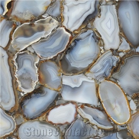 Agate Rubane with Gold