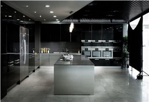 Stunning Kitchen Featuring Bristal Beige Samsung Radianz Countertop