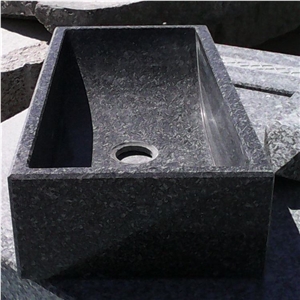 Negro Favaco Polished Black Granite Basin