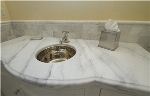 White Marble Bathroom Countertop